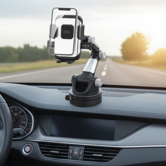Adjustable Long-Arm Suction Cup Car Phone Holder (1 Pc)