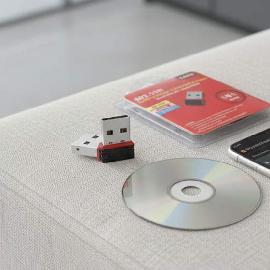 Wireless Mini Wi-Fi Network Adapter with Driver CD for Computer & Laptop